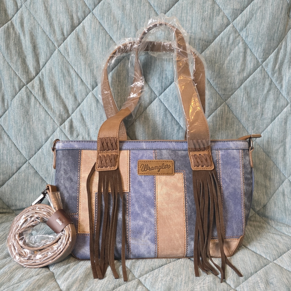 Wrangler Denim Patchwork Tote/Crossbody ~ Jean
